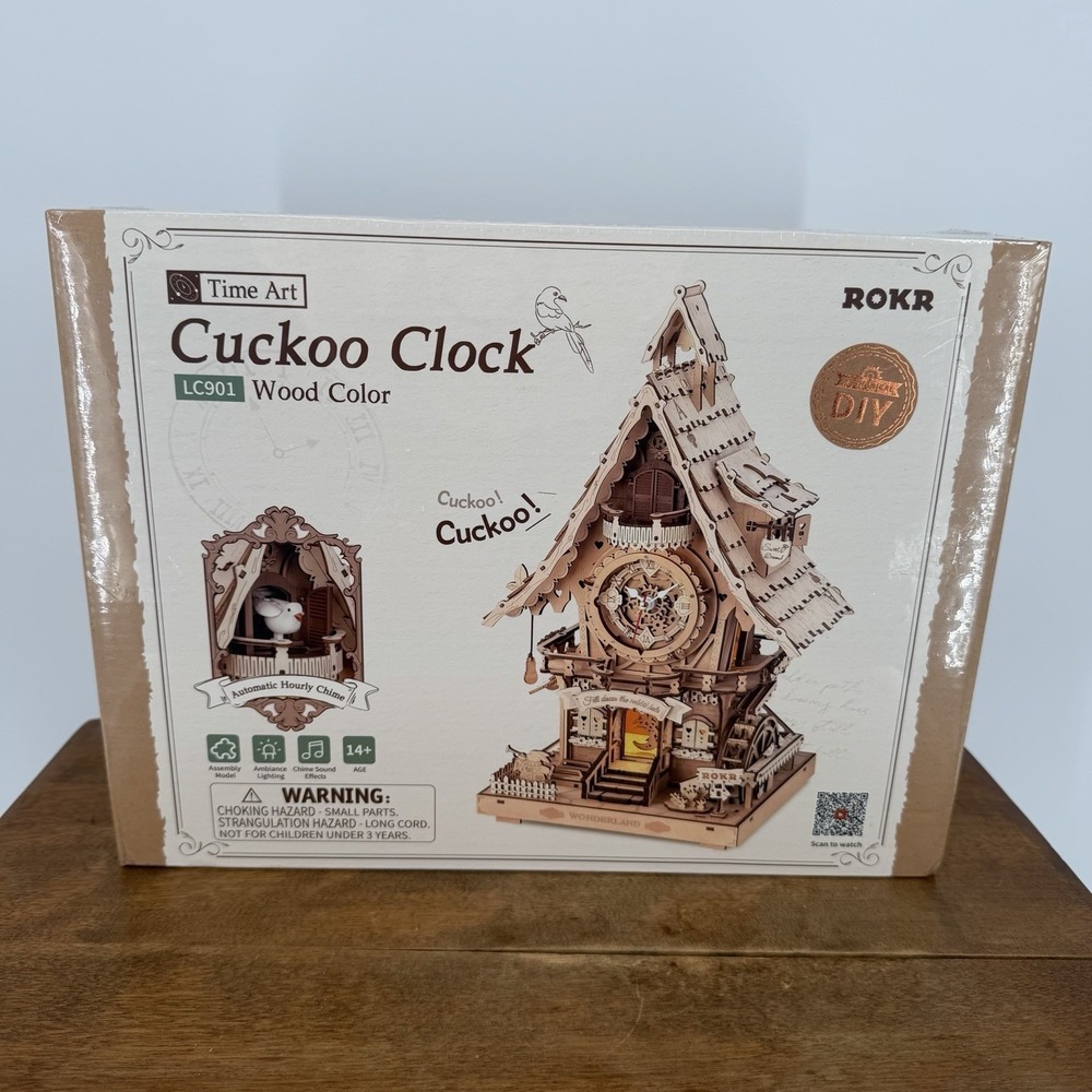 ROKR Cuckoo Clock LC901C Time Art DIY Woodcraft Model Kit 435 PCs